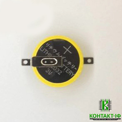 Батарейка для BIOS, CMOS, CR2032 з контактами