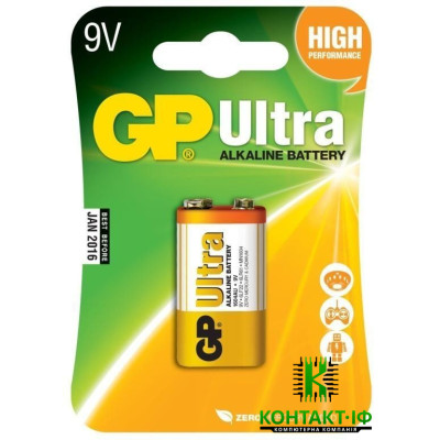 Батарейка GP Крона Ultra Alcaline 6LF22 9V*1 (GP1604AU-5UE1 / 4891199034688)