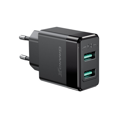 Зарядний пристрій Grand-X 2xUSB 5V 2,4 A, CH-50