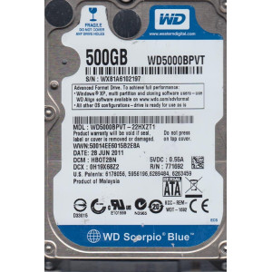 HDD Western Digital Scorpio Blue 500GB 5400rpm 8MB 2.5 SATAII (WD5000BPVT)