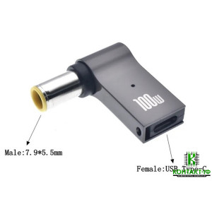 Адаптер (перехідник) живлення Power Delivery 100W USB-C на 7.9x5.5мм. (Lenovo)