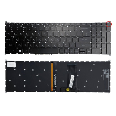Клавіатура Acer Aspire A317-32, A317-33, A317-51, A317-51G, A317-51K, A317-52G, A715-42, PowerBottom з підсвіткою