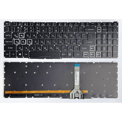 Клавіатура Acer Predator Helios 300 PH315-54, Nitro 5 AN515-45, AN515-46, Nitro 5 AN515-57 White з підсвіткою