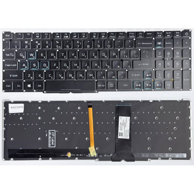 Клавіатура Acer Nitro 5 AN515-54, AN517-51, AN515-44, AN515-55, Acer Predator Helios 300 PH317-53 Black з підсвіткою RGB