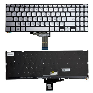Клавіатура для ноутбука Asus VivoBook 15 F515EA, 15 X509, 15 X509FA, M515D, M515 Silver з підсвіткою