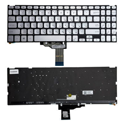 Клавіатура для ноутбука Asus VivoBook 15 F515EA, 15 X509, 15 X509FA, M515D, M515 Silver з підсвіткою
