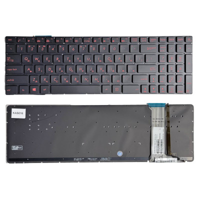Клавіатура для ноутбука Asus N551J, N551JB, N551JK Asus N551JW, N552, N552V orange з підсвіткою