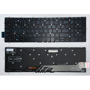 Клавіатура Dell Inspiron 15 7000, 15 7566, 7567, 7588, Vostro 3580, 3581, 3582 Блакитна з підсвіткою