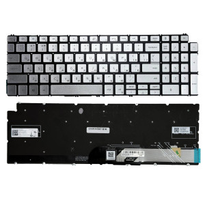 Клавіатура Dell Inspiron 3501, 3502, 5501, 5502, 5590, 5591, 7501 Срібна з підсвіткою