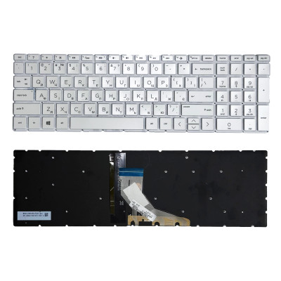 Клавіатура HP 15-DA, DB, DR, Pavilion 15-CS, CW, Pavilion Gaming 15-CX, DK, EC, ENVY x360 15-CN, CP, Біла, з підсвіткою