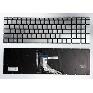 Клавіатура HP 15-DA, DB, DR, Pavilion 15-CS, CW, Pavilion Gaming 15-CX, DK, EC, ENVY x360 15-CN, CP, Срібна, з підсвіткою