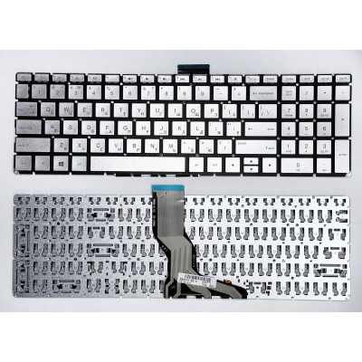 Клавіатура HP Pavilion 15-BS, 15-BW, 15-CB, 15-CC, 15-CD, 15-EQ, 15Q-BD, 15S-EQ, 17G-BR, HP 250, 255, 256 G6 Срібна, без підсвітки