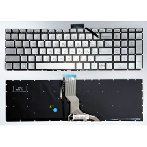 Клавіатура HP Pavilion 15-BS, 15-BW, 15-CB, 15-CC, 15-CD, 15-EQ, 15Q-BD, 15S-EQ, 17G-BR, HP 250, 255, 256 G6 Срібна, з підсвіткою