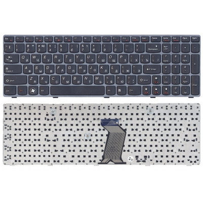 Клавіатура Lenovo IdeaPad G580, G585, Z580, Z585, Z780 Black, (Black Frame)