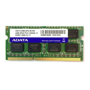 Оперативна пам'ять SO-DIMM ADATA 4Gb DDR3 1600MHz (am1u16bc4p2-b19h)