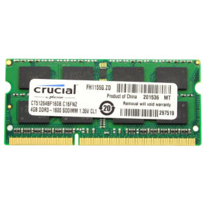 Оперативна пам'ять SO-DIMM Crucial 4Gb DDR3L 1600MHz (ct51264bf160b.c16fn2)