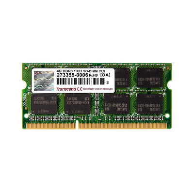 Оперативна пам'ять SO-DIMM Transcend 4Gb DDR3 1333MHz (TS512MSK64V3H)
