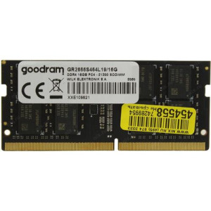 Оперативна пам'ять SO-DIMM GoodRAM DDR4 16Gb 2666Mhz PC4-21300 (GR2666S464L19/16G)