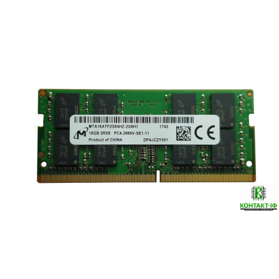 Оперативна пам'ять б/в SO-DIMM Micron 16Gb DDR4 2666MHz (MTA16ATF2G64HZ-2G6H1)