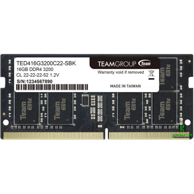 Оперативна пам'ять б/в SO-DIMM Team Elite 16Gb DDR4 3200MHz (TED416G3200C22-SBK)