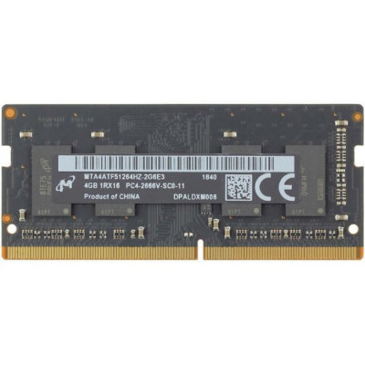 Оперативна пам'ять SO-DIMM Micron 4Gb DDR4 2666MHz (MTA4ATF51264HZ-2G6E3)