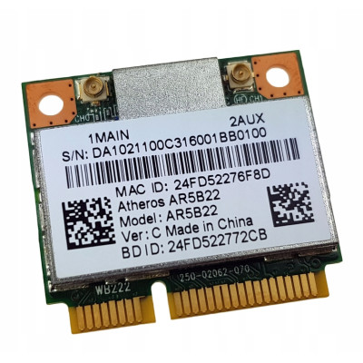 Wi-Fi модуль ATHEROS AR5B22 2,4Ghz/ 5Ghz 300Mbit + BLUETOOTH 4.0