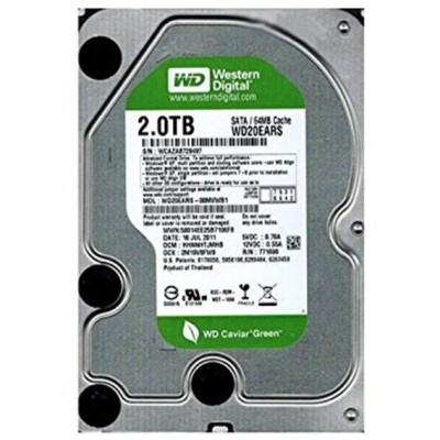 HDD Western Digital Green 2Tb 5400rpm 64MB 3.5" SATA III б/в (WD20EARS)