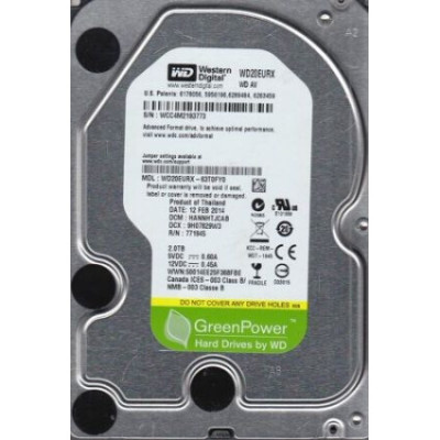 HDD Western Digital 2Tb 5400rpm 64MB 3.5" SATA III б/в (WD20EURX)