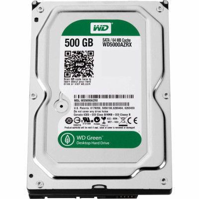 HDD Western Digital Green 500GB 5400rpm 64МB WD5000AZRX 3.5" SATA III