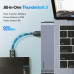 Перехідник/Хаб для MacBook Pro Ugreen 5 в 1 USB-C/Type-C to 2xUSB 3.0/1xHDMI/1xUSB-С/1xRJ-45 Gigabit Ethernet LAN (CM218/50984) (Space Gray)