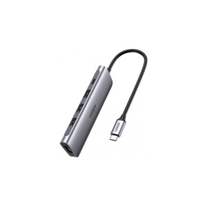 Перехідник/Хаб Ugreen 5 в 1 USB Type C to 3xUSB Type A, 1 USB C (PD 100W), HDMI (4k x 2k 60hz), (CM136/70495), (Space Gray)
