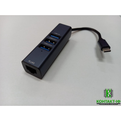 Перехідник/ Hub Type-C to 2xUSB 2.0, 1xUSB 3.0, 1xRJ45
