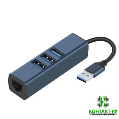 Перехідник/ Hub USB-A to 2xUSB 2.0, 1xUSB 3.0, 1xRJ45