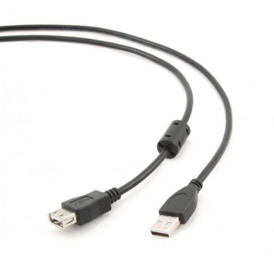USB подовжувач Cablexpert Premium USB 2.0 A-plug A-socket 6ft ferrite core 1,8m