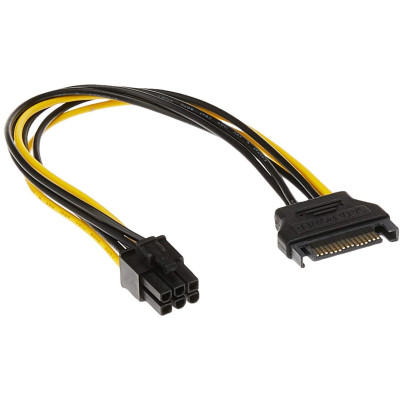 Кабель живлення SATA 15pin to PCI-E 6PIN