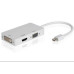 VicTsing Mini DisplayPort to HDMI/DVI/VGA 3in1 Adapter DisplayPort White