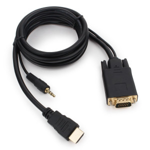 Кабель HDMI-VGA +3.5mm Audio Jack 2м (HDMI to VGA) Black (YHL-MH200)