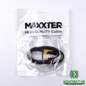 Кабель HDMI to HDMI 2м, Maxxter v2.0 4K 60Hz, позолочені конектори, Black