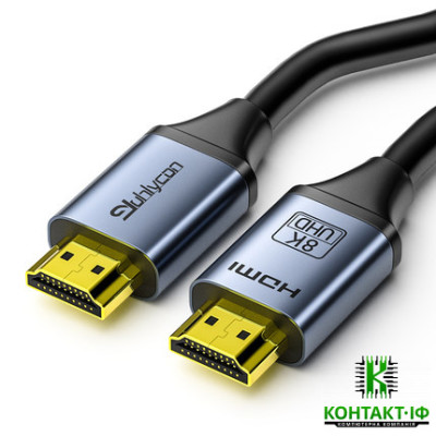 Кабель HDMI 8K 2м HDMI to HDMI v2.1 60/144Hz Metal Black (YHL-HD8K-2m)