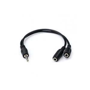 Аудіо-кабель Atcom (16850) mini-jack 3.5мм(M) to 2*mini-jack 3.5мм(F) 0,1м пакет (двійник)