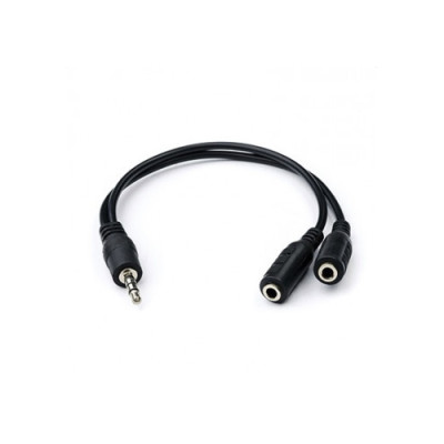Аудіо-кабель Atcom (16850) mini-jack 3.5мм(M) to 2*mini-jack 3.5мм(F) 0,1м пакет (двійник)