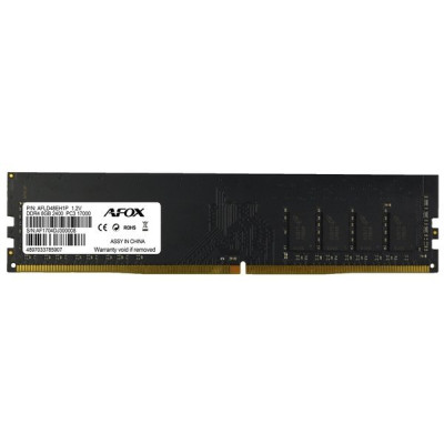 Оперативна пам'ять DIMM AFOX DDR4 8GB 2400MHz PC4-19200 CL17 (AFLD48EH1P)