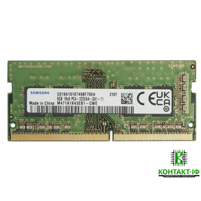 Оперативна пам'ять б/в SO-DIMM Samsung 8Gb DDR4 3200MHz (m471a1k43eb1-cwe)