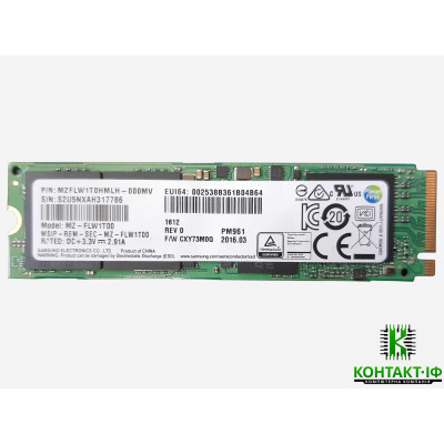 SSD M.2 NVMe Samsung MZ-FLW1T00 1TB 2280 V-NAND 3bit MLC OEM (PM961) (MZFLW1T0HMLH-000MV)