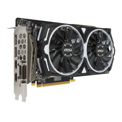 MSI PCI-Ex Radeon RX 580 ARMOR 8G OC GDDR5 (256bit) (1366/8000) (DVI, 2 x HDMI, 2 x DisplayPort)