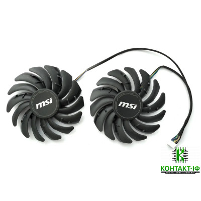 Комплект з 2 вентиляторів 87мм 12В 4pin MSI Ventus RX 5600 XT GTX 1650/1660 RTX 3070/3080/3090 PLD09210B12HH (PLD09210S12HH)