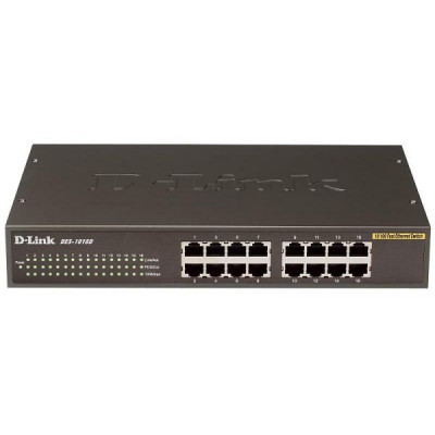 Некерований комутатор D-Link DES-1016D Fast Ethernet 16 портів 10/100M
