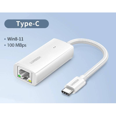 Мережевий адаптер USB-C to Ethernet LAN RJ45 - 100MB Ugreen (15635)