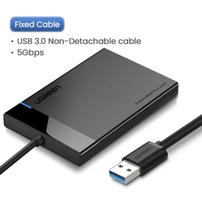 Зовнішня кишеня 2.5 SATA Ugreen US221 HDD USB 3.0 (Fixed Cable)