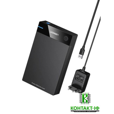 Зовнішній корпус Ugreen кишеня для жорсткого диска HDD/SSD 3.5" SATA USB 3.0 UASP Black (US222 30849)